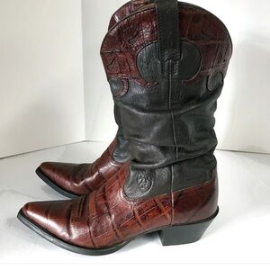 Vintage Ariat Cowboy Boots Late 1990s, ATS System. Leather Upper Inside